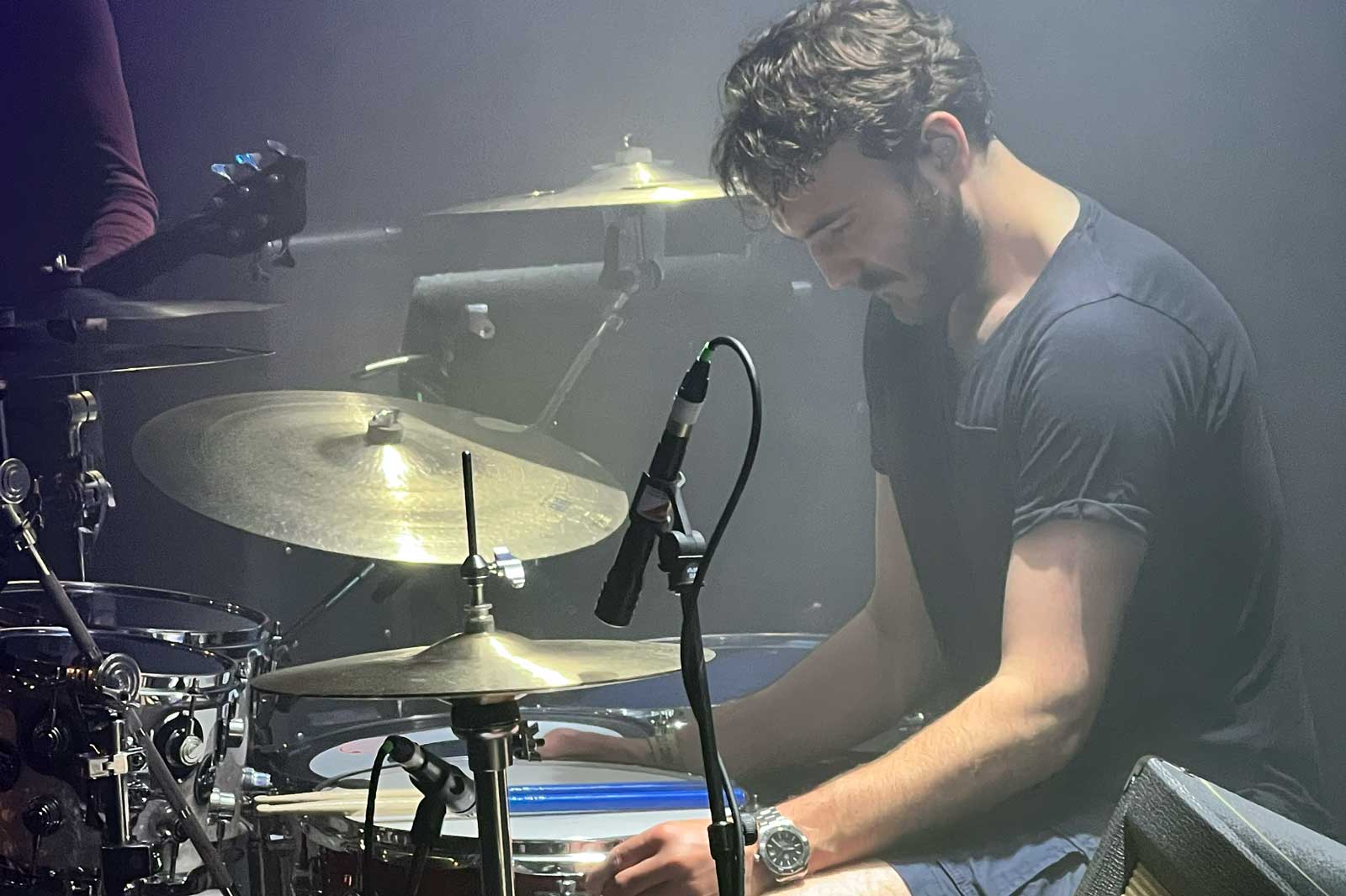 Henry-Rogers-looking-at-his-snare-drum